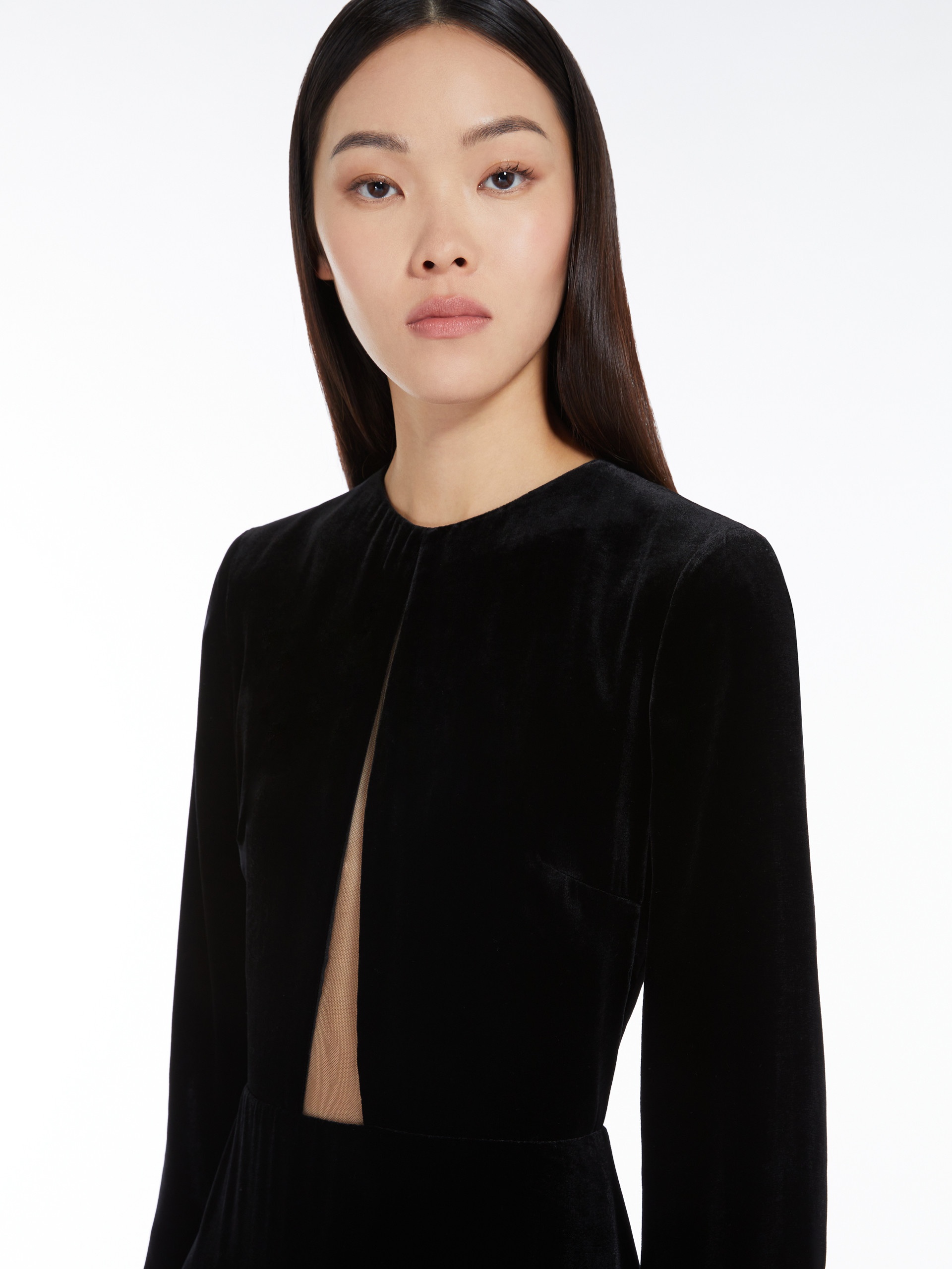 Max Mara BAIA Long dress in sateen velvet REVERSIBLE