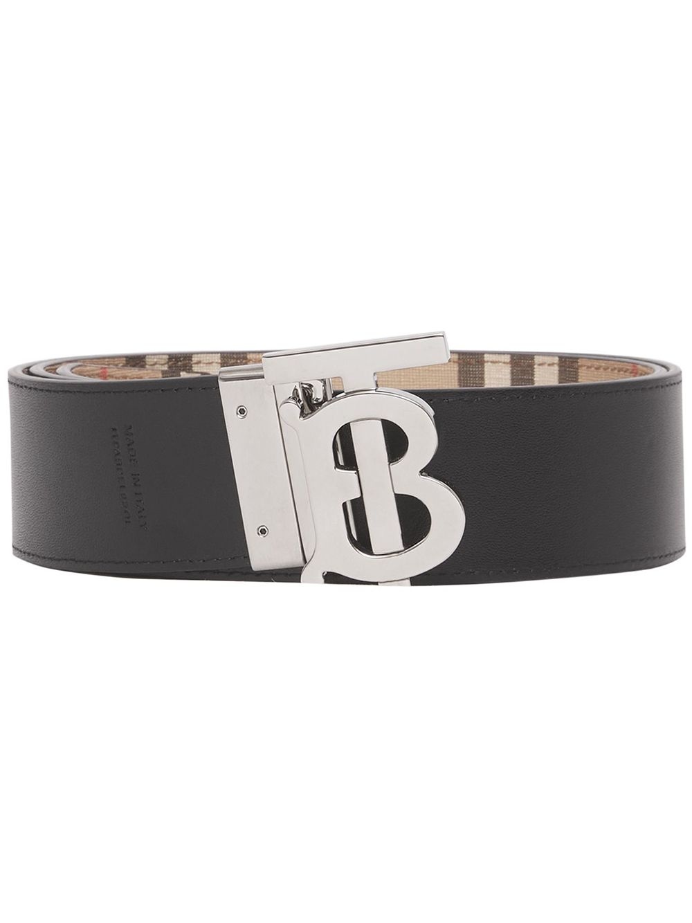 reversible monogram-plaque checked belt - 3