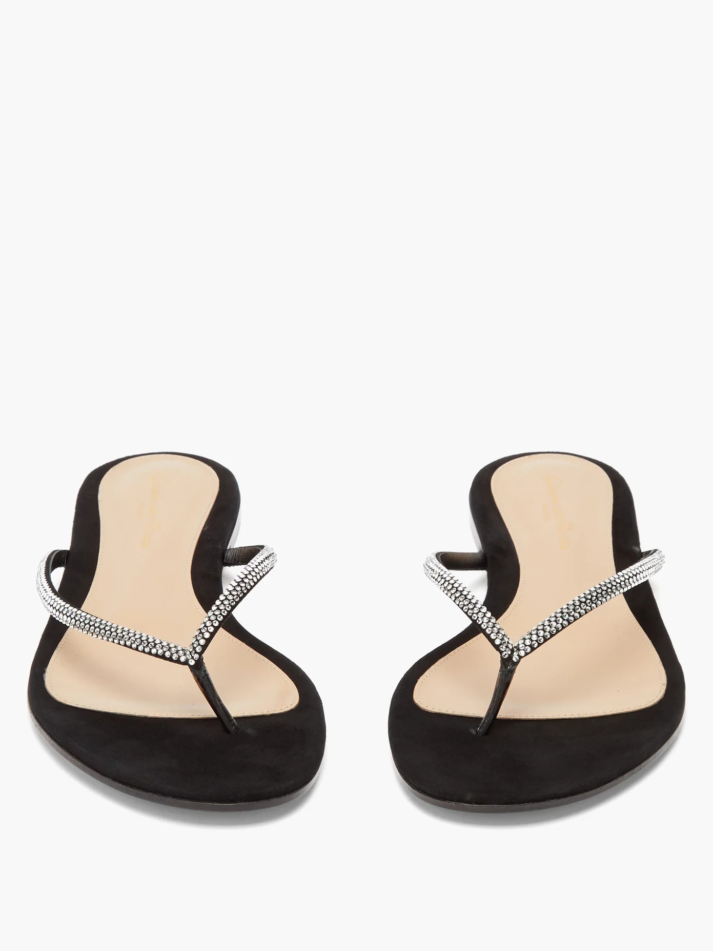 India crystal-embellished suede sandals - 5