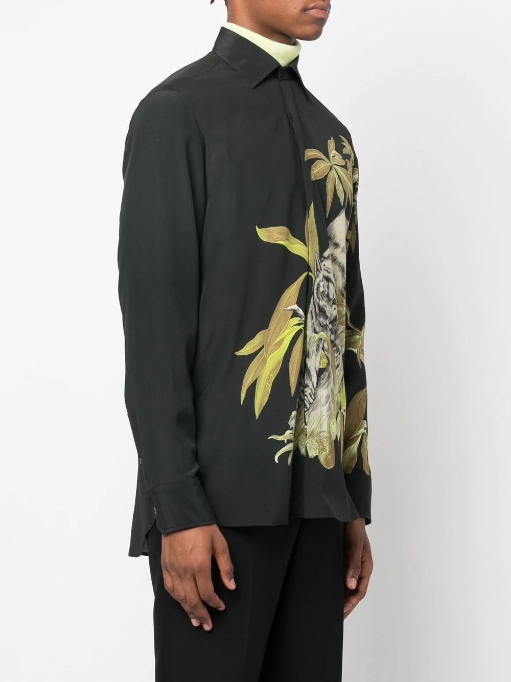 grpahic-print silk shirt - 3