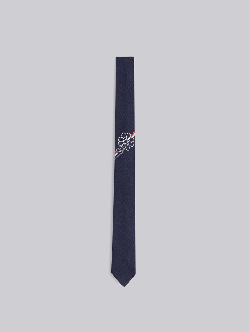 Navy Floral Icon Tie Jacquard Classic Tie 1