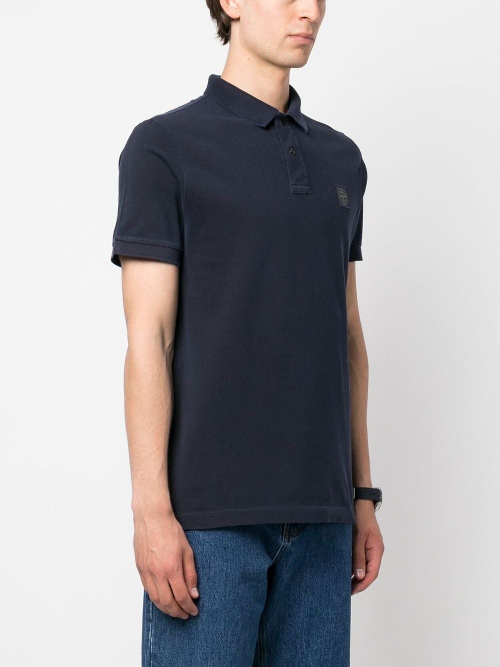 logo-patch polo shirt - 3