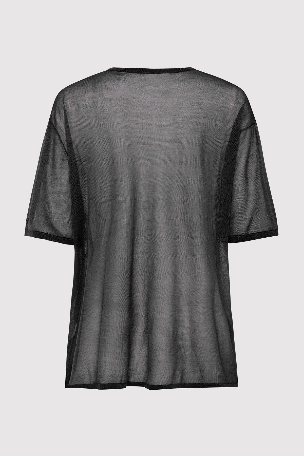 Sheer Oversized Tee - Black - 6