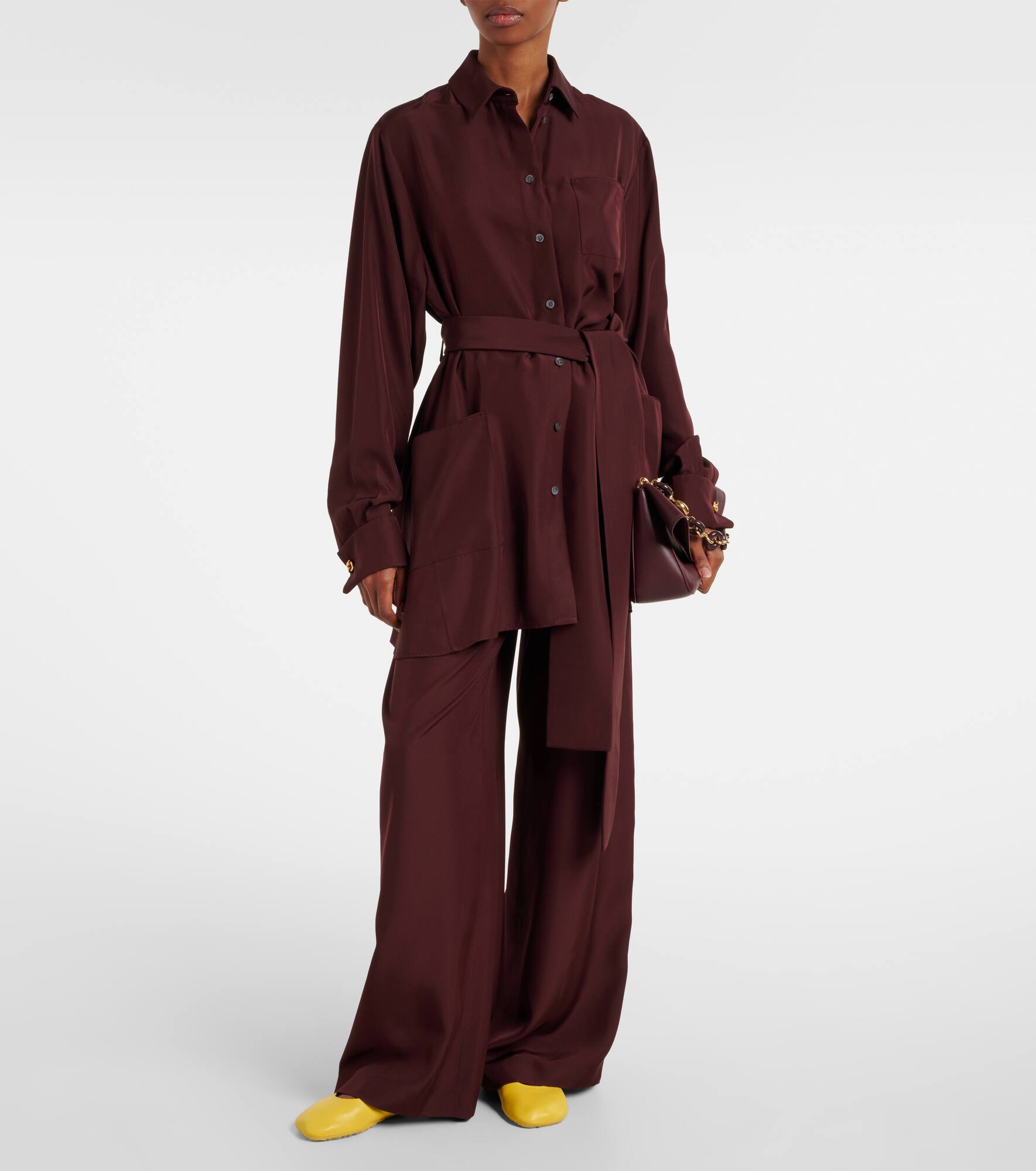 Belted silk blouse - 2