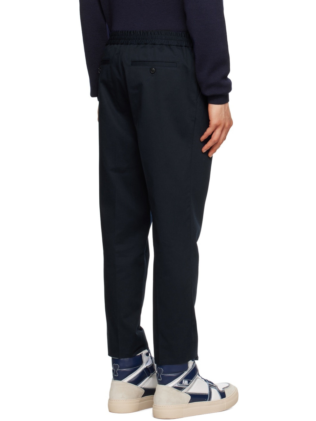 Navy Elasticized Trousers - 3
