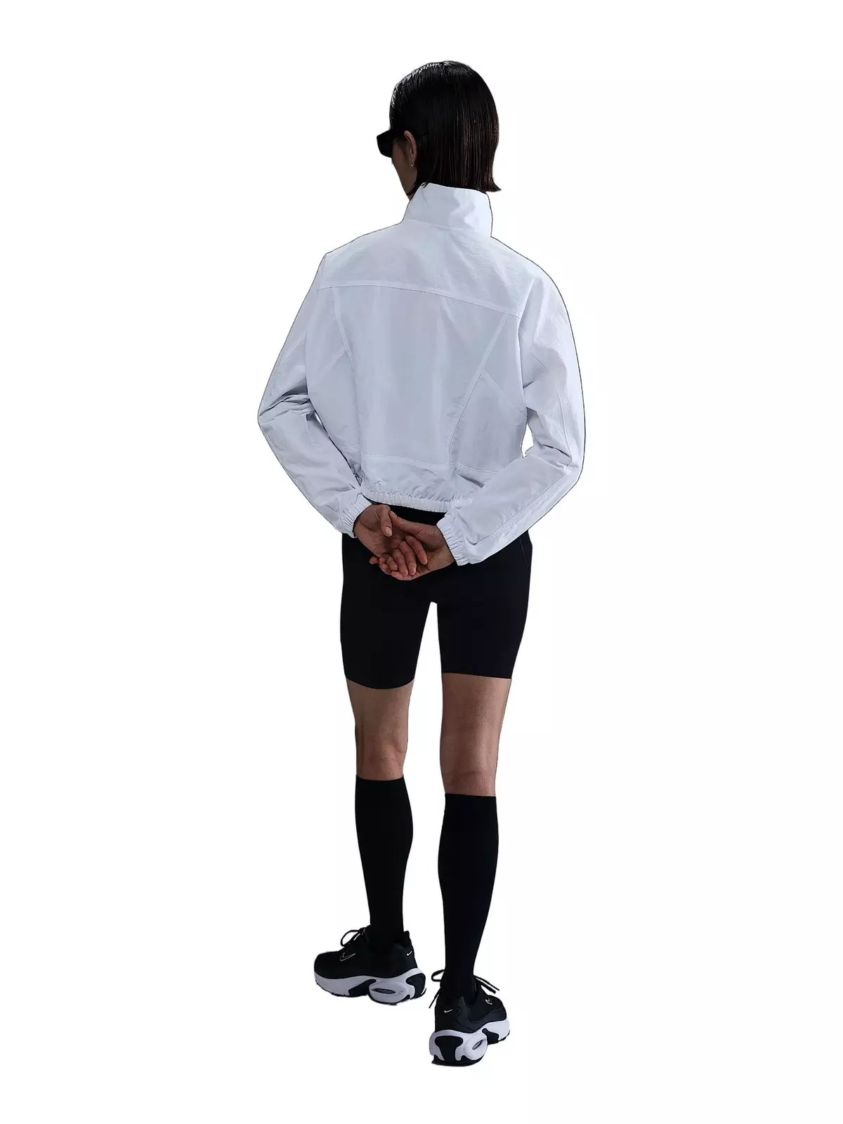 Women's Sportswear Everything Woven Oversized Repel UV Protection Jacket -White/Black - 5
