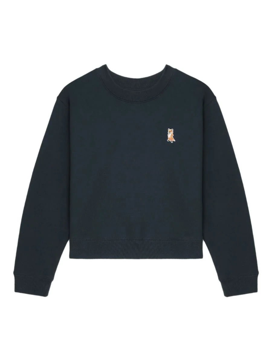 Maison Kitsuné Lady Fox Cotton Cropped Sweatshirt - 1