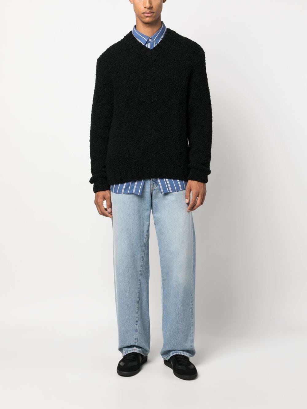 merino wool-blend V-neck jumper - 2