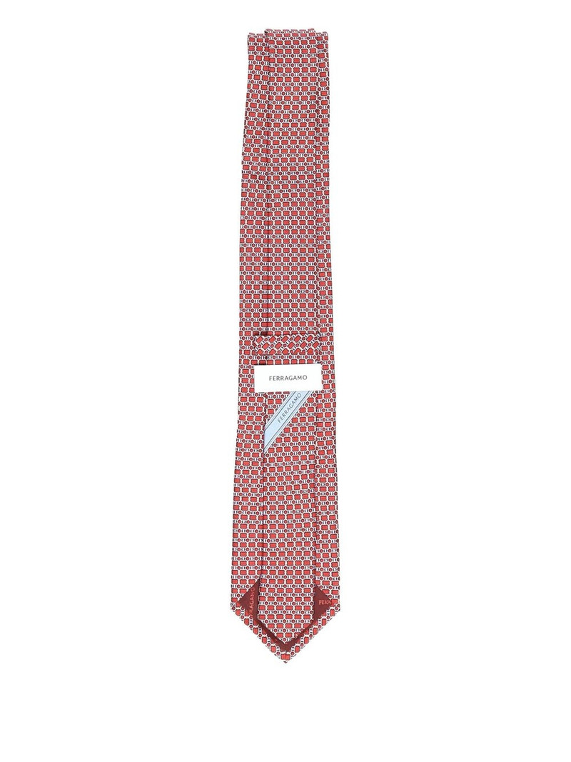 FERRAGAMO Gancini-print silk tie outlook