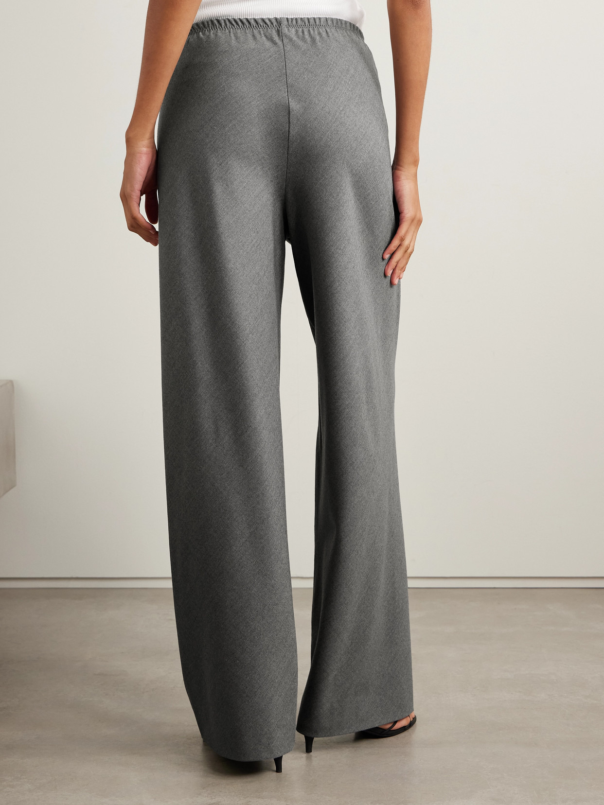 Wool-blend Flannel Wide-leg Pants - 3