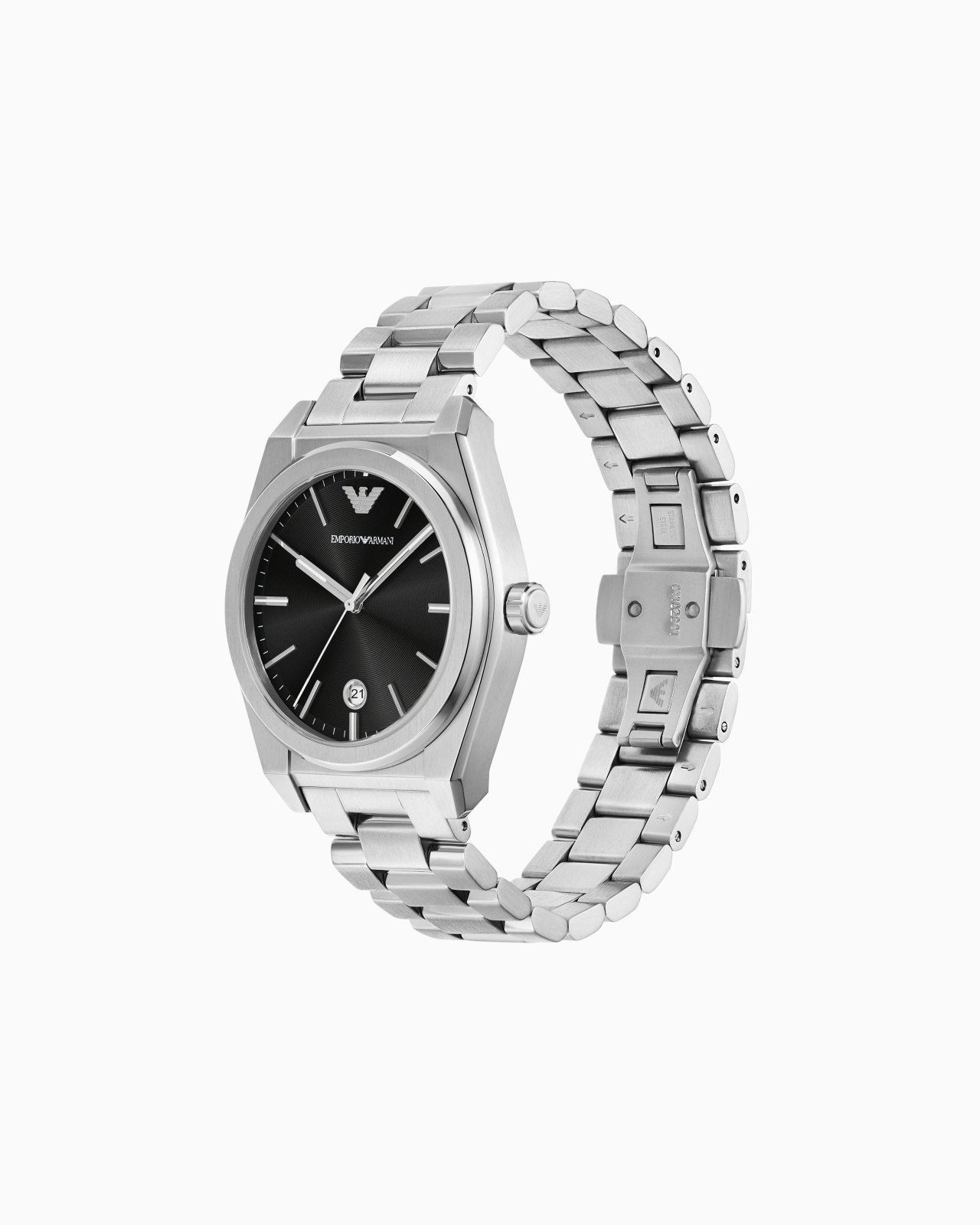 THREE-HAND DATE STAINLESS STEEL WATCH - 2