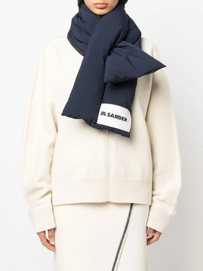 Jil Sander logo-patch down-padded scarf outlook