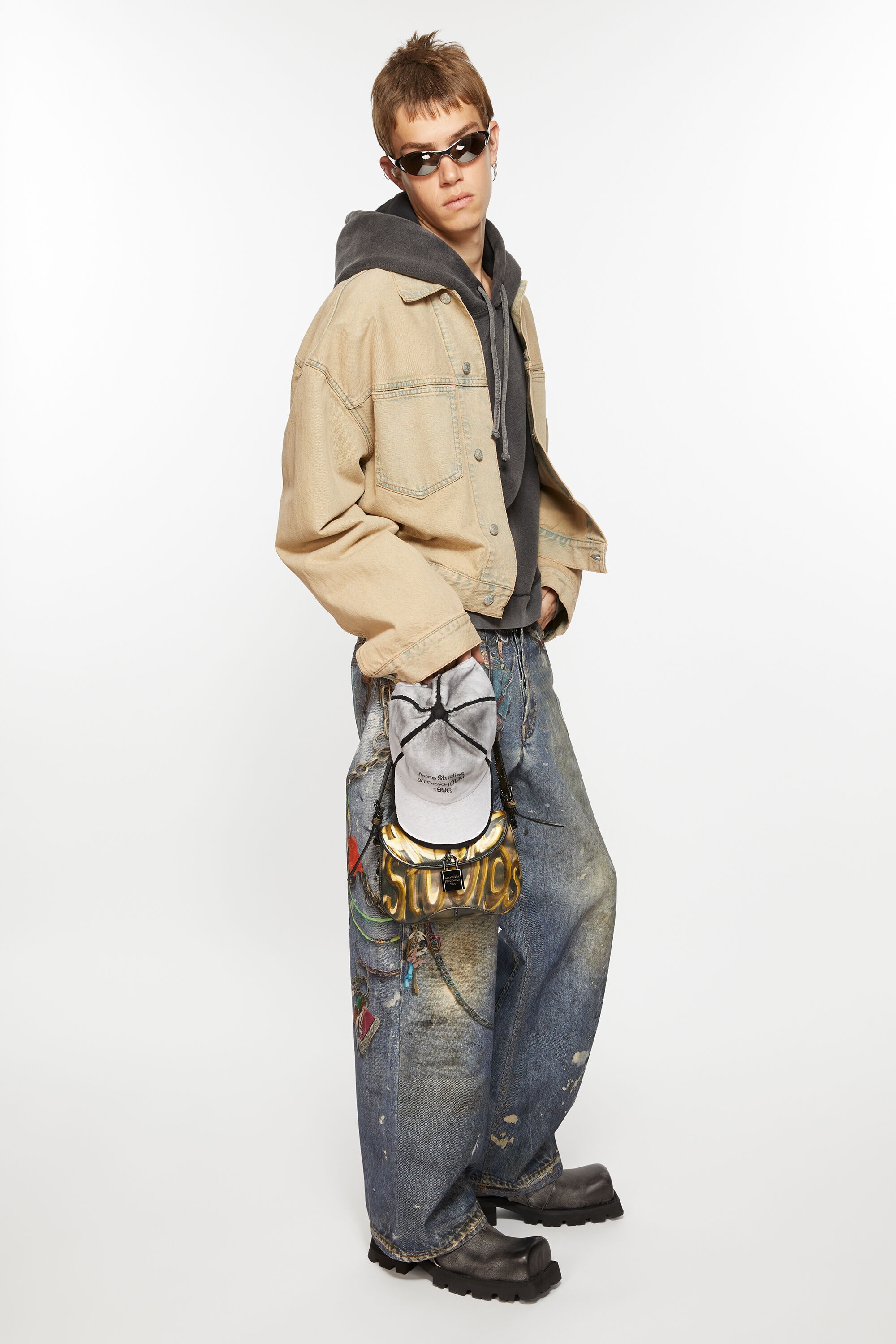 Denim jacket - Oversized cropped fit - Light Sand - 5