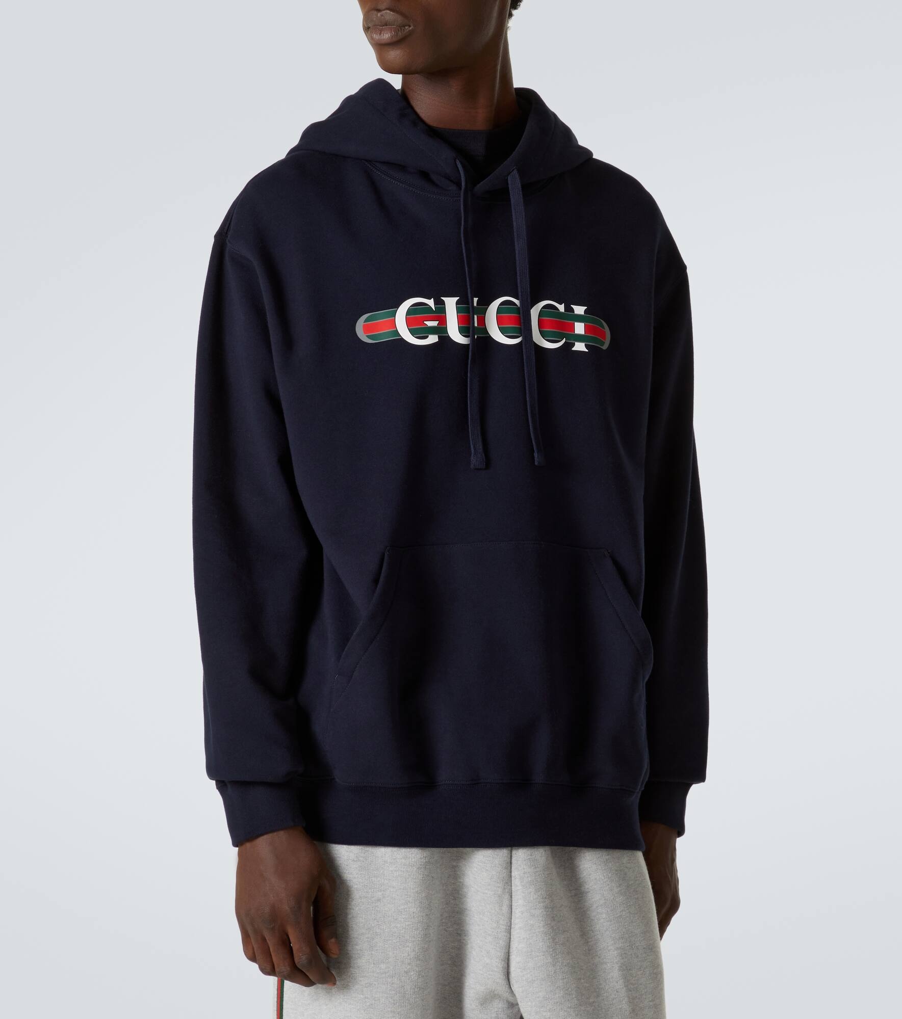 Logo cotton jersey hoodie - 3