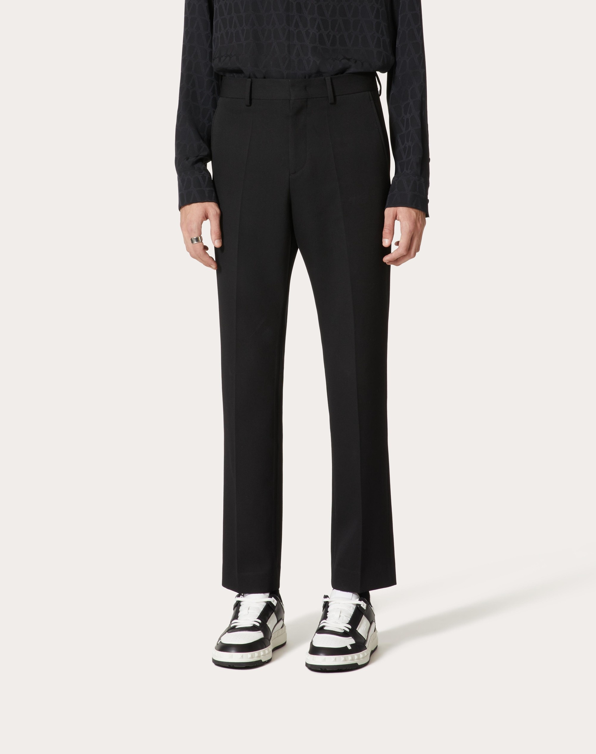 WOOL GRISAILLE PANTS - 3