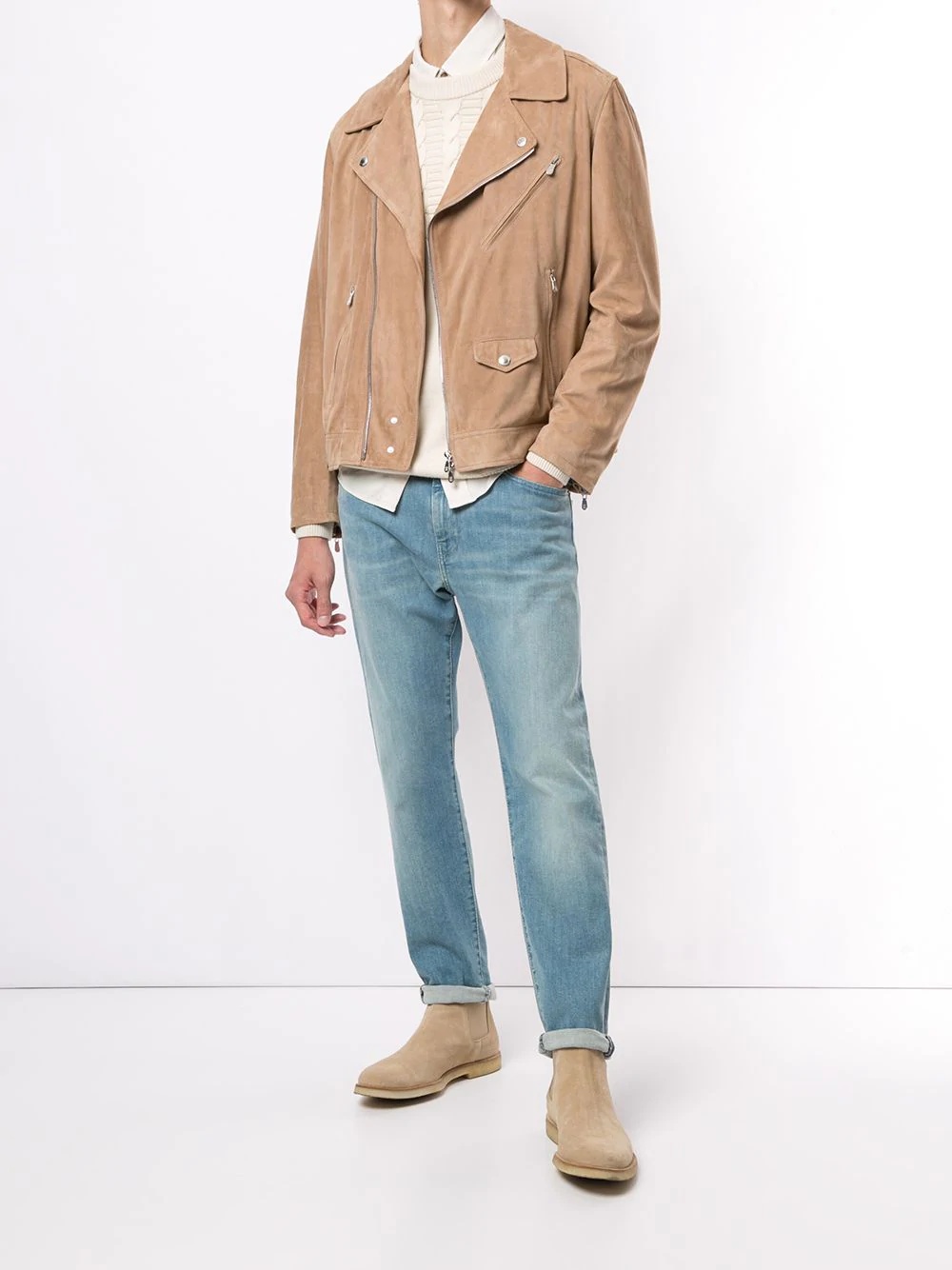 suede biker jacket - 2