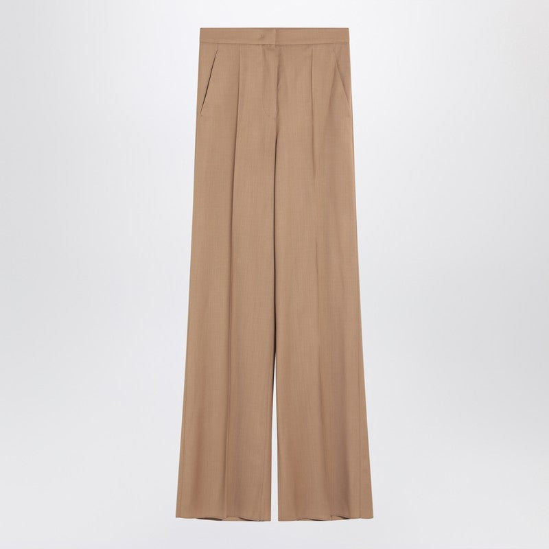 Max Mara Wide Beige Wool Trousers Women - 1