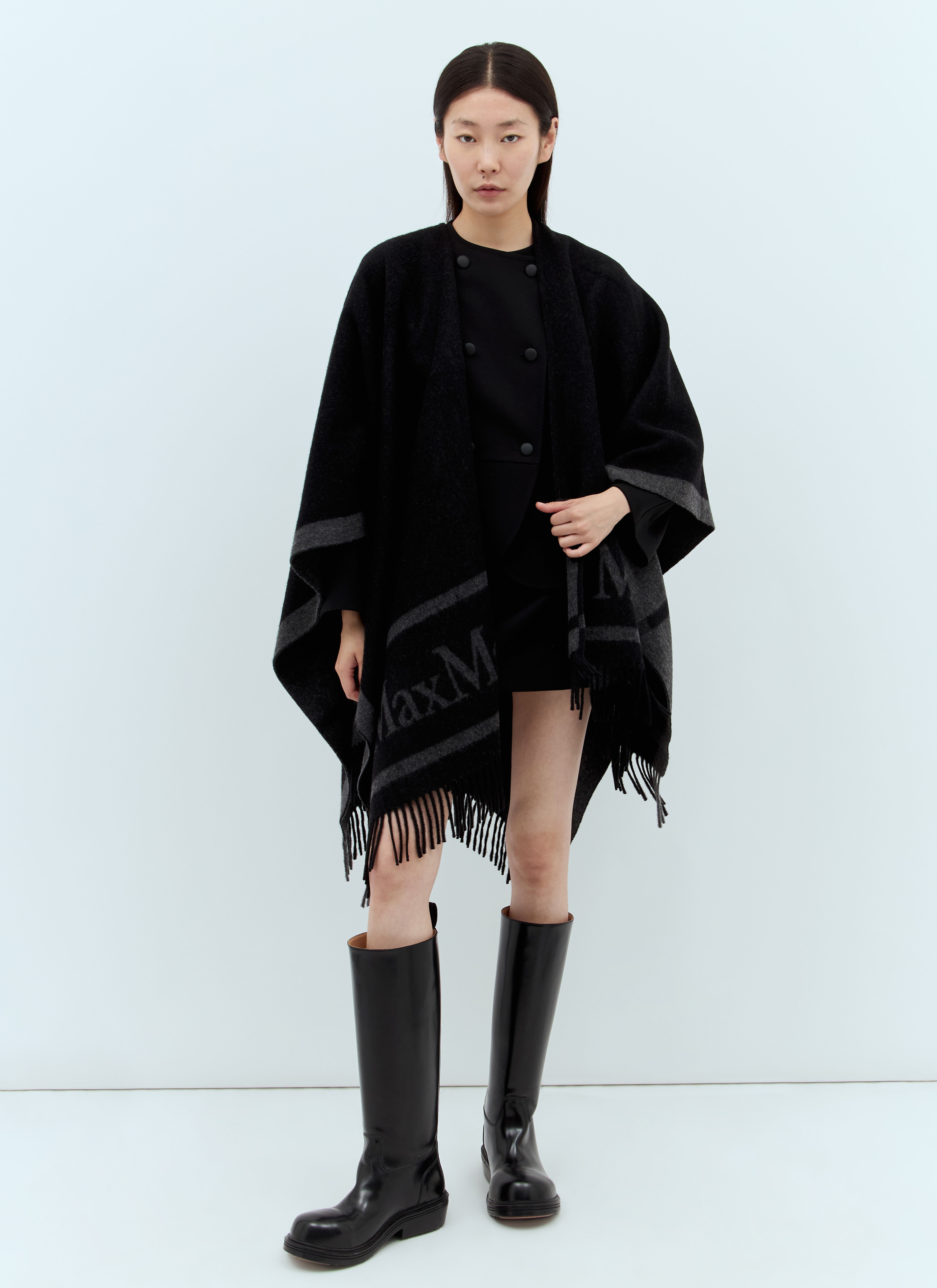 Wool Cloak With Fringes - 2