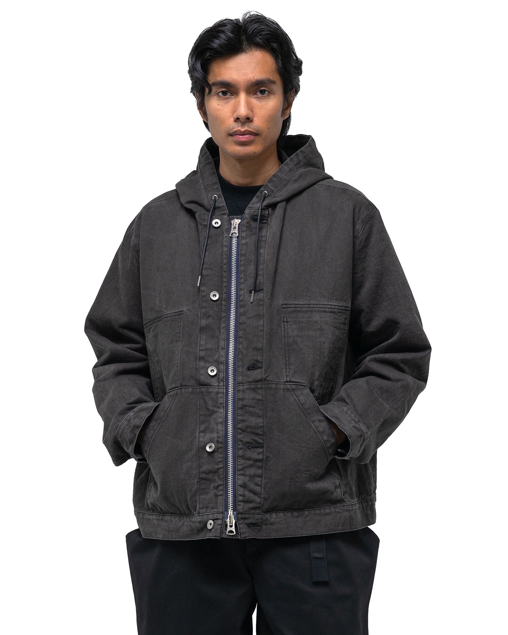 ジャケット・アウター sacai Denim Hoodie Sacai Denim Hooded Zip-Front Jacket | Saks Fifth Avenue