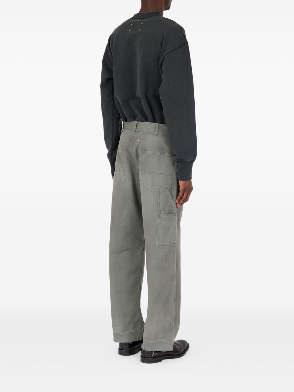 textured straight-leg jeans - 4