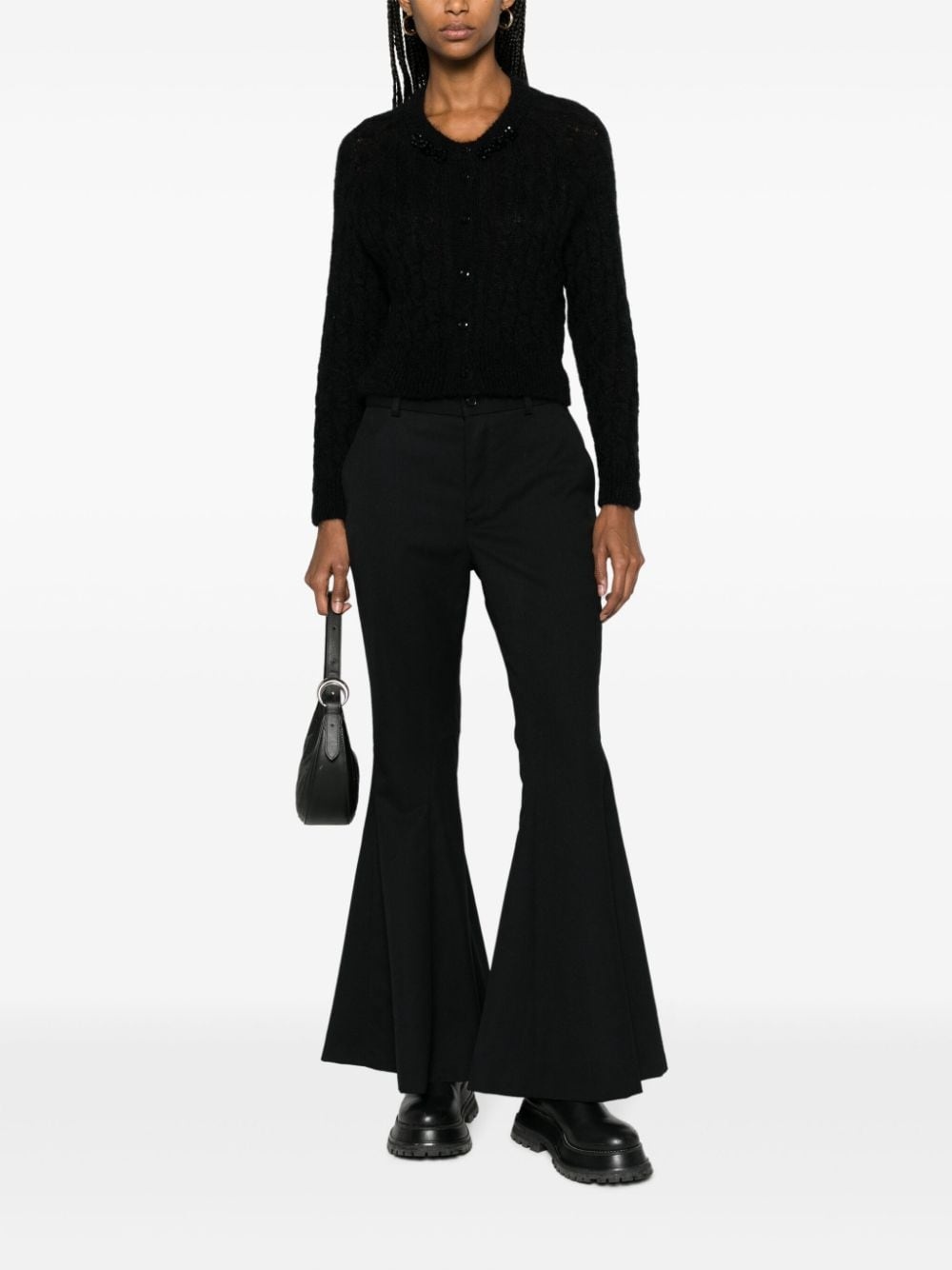 high-waist flared trousers - 2