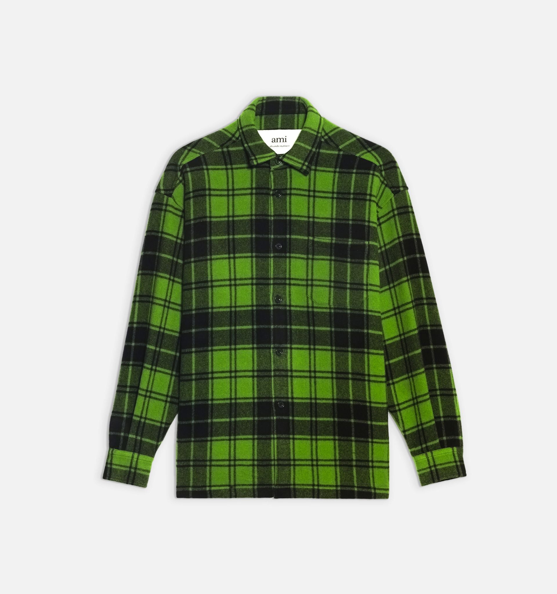 Checked Overshirt With Ami Paris Print - 2