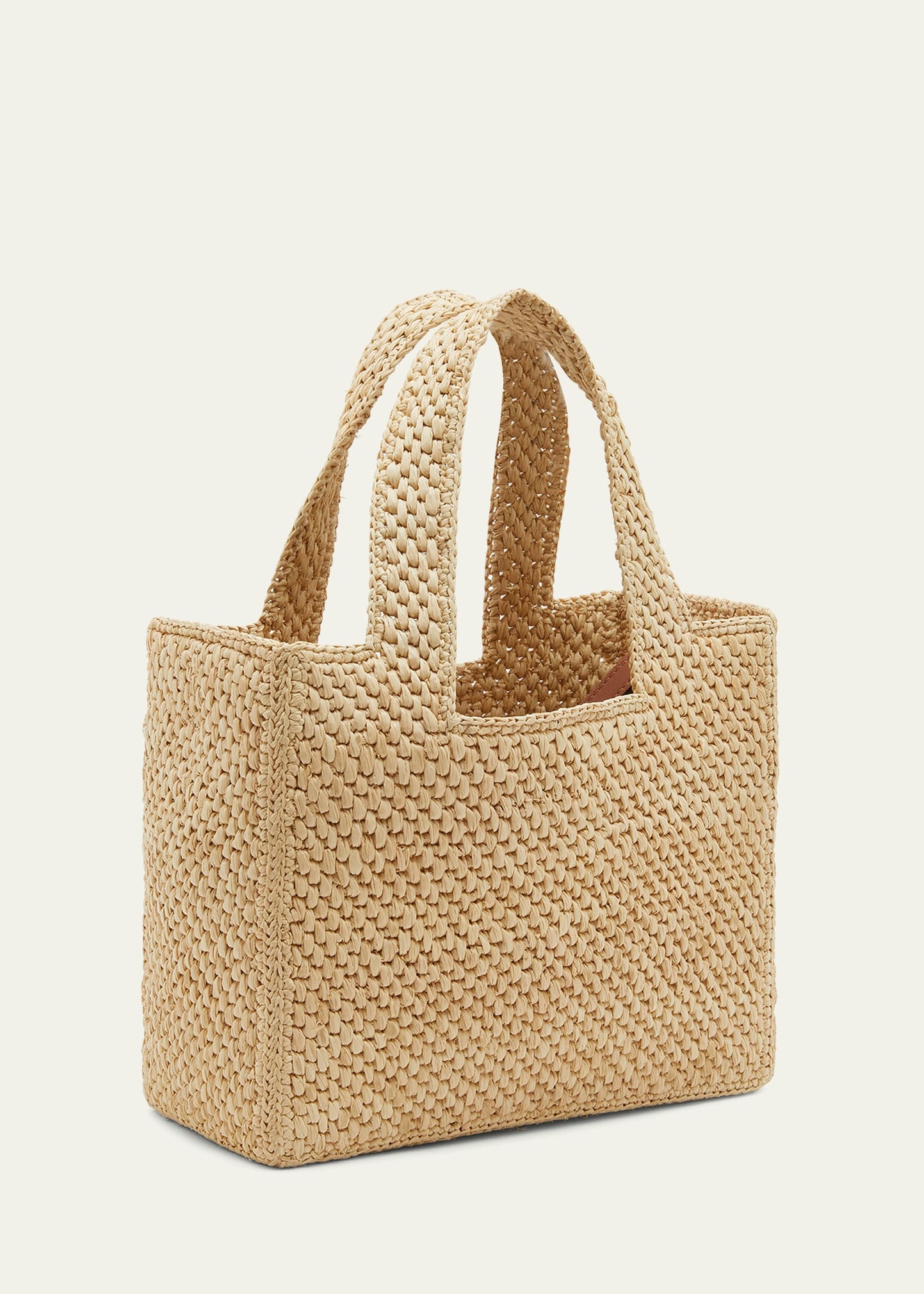 x Paula’s Ibiza Small Logo Raffia Tote Bag - 3
