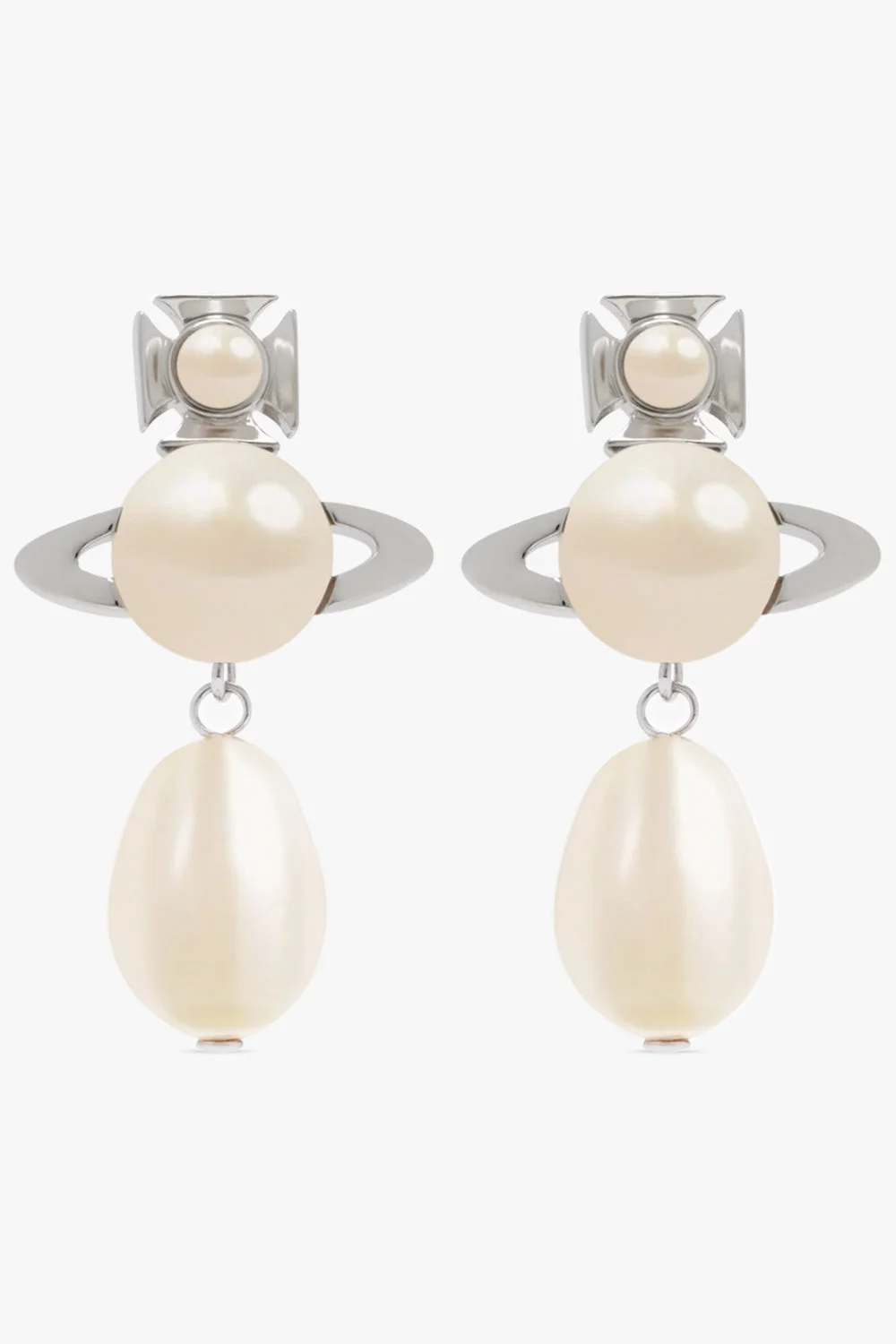 INASS EARRINGS | WHITE/SILVER - 1