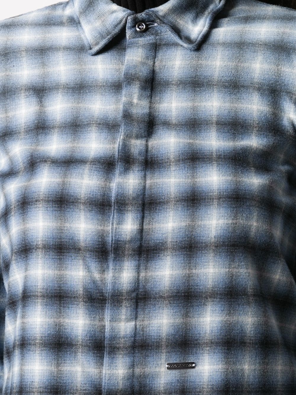 plaid button-front shirt - 5