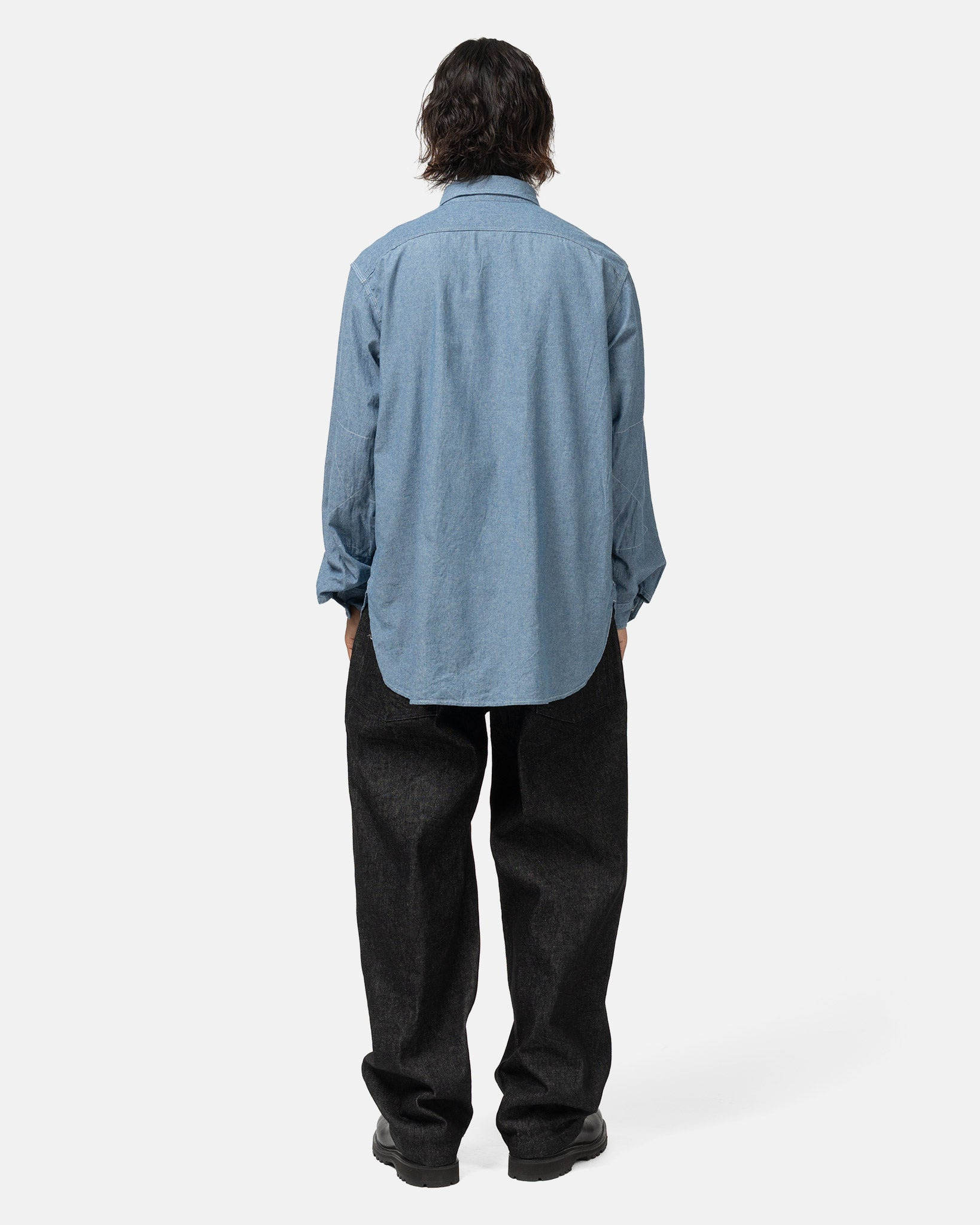 4.5oz Cotton Chambray Work Shirt Light Blue - 3