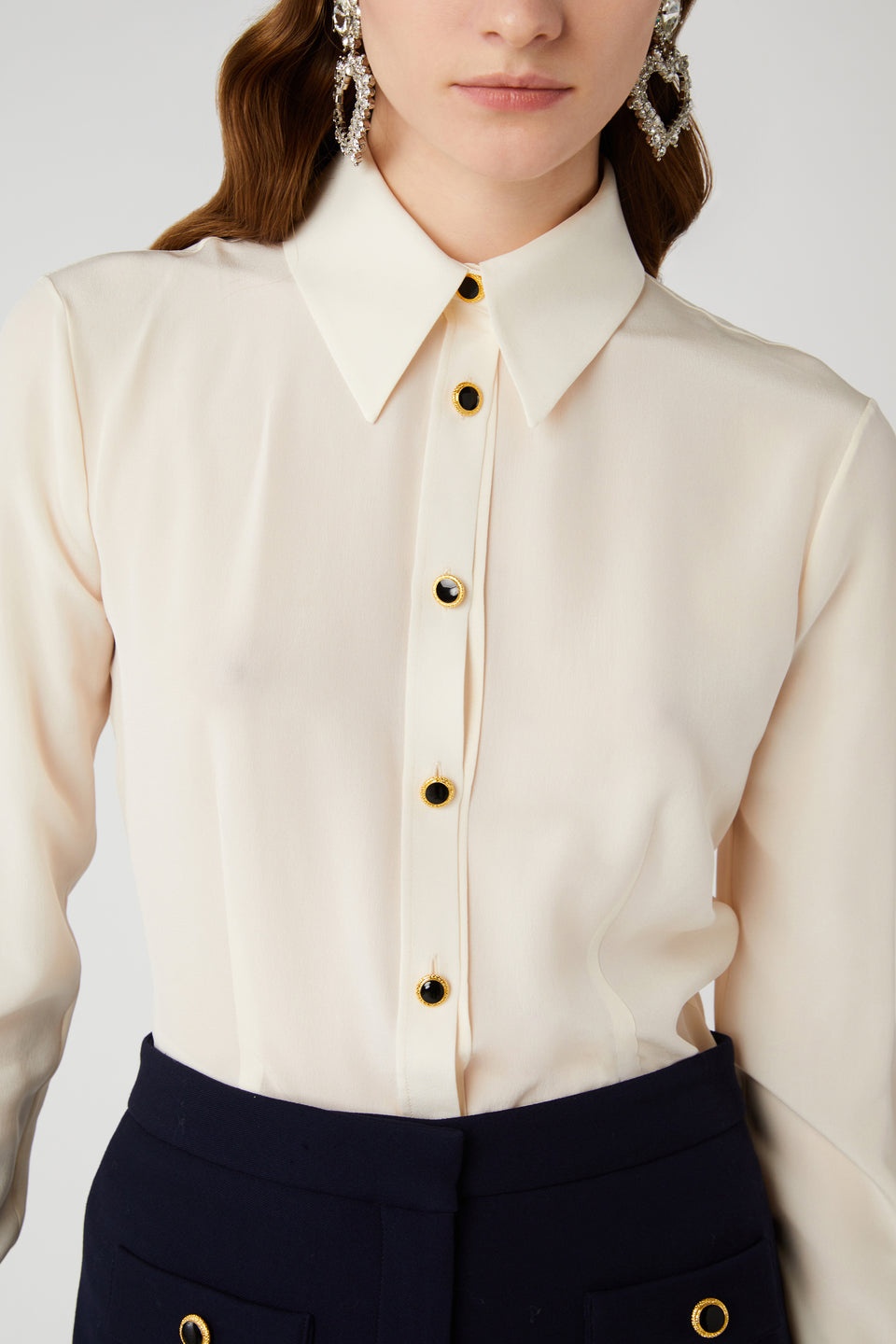 SILK BLOUSE WITH JWL BUTTONS - 6