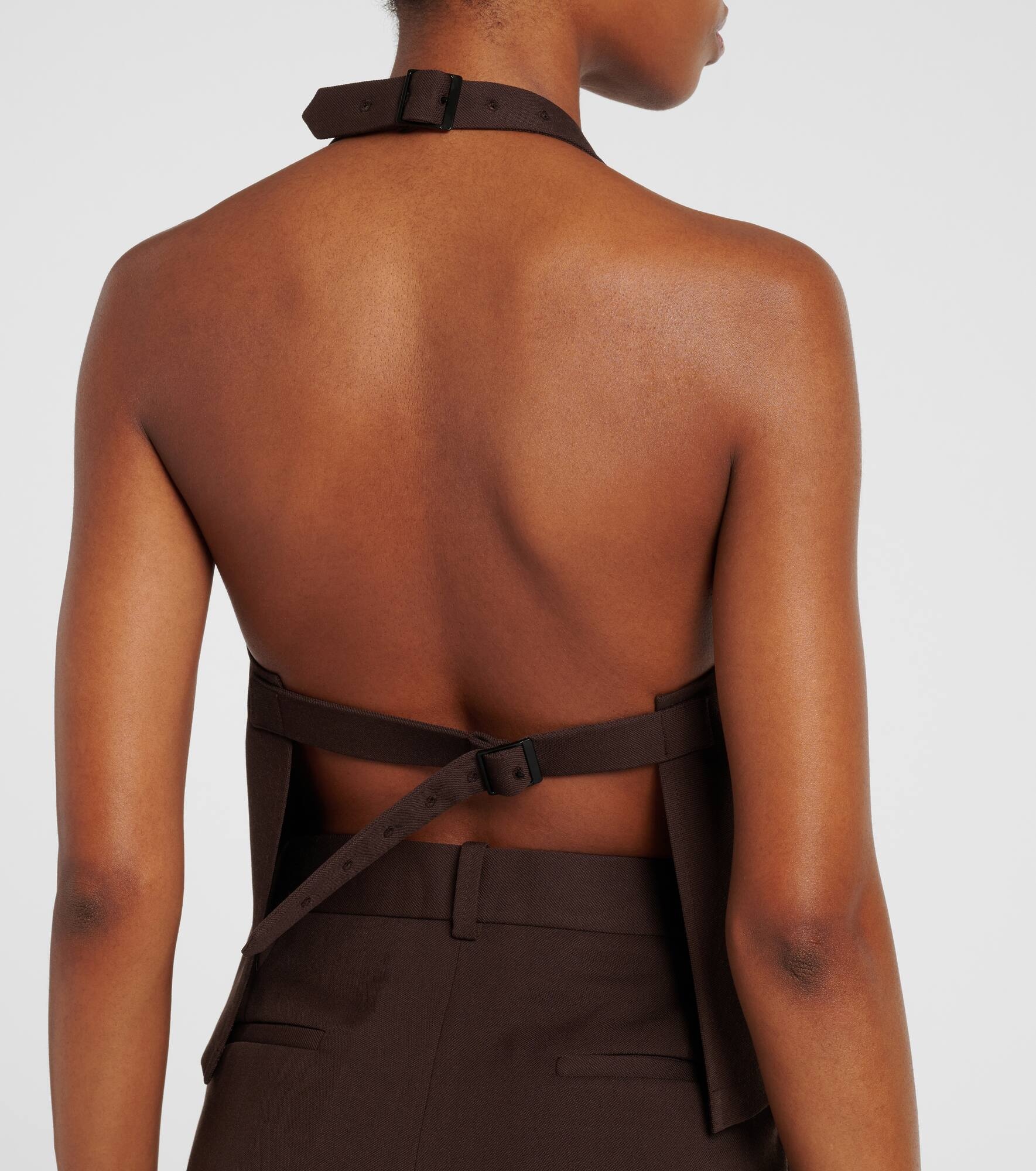 Open-back halterneck wool top - 5