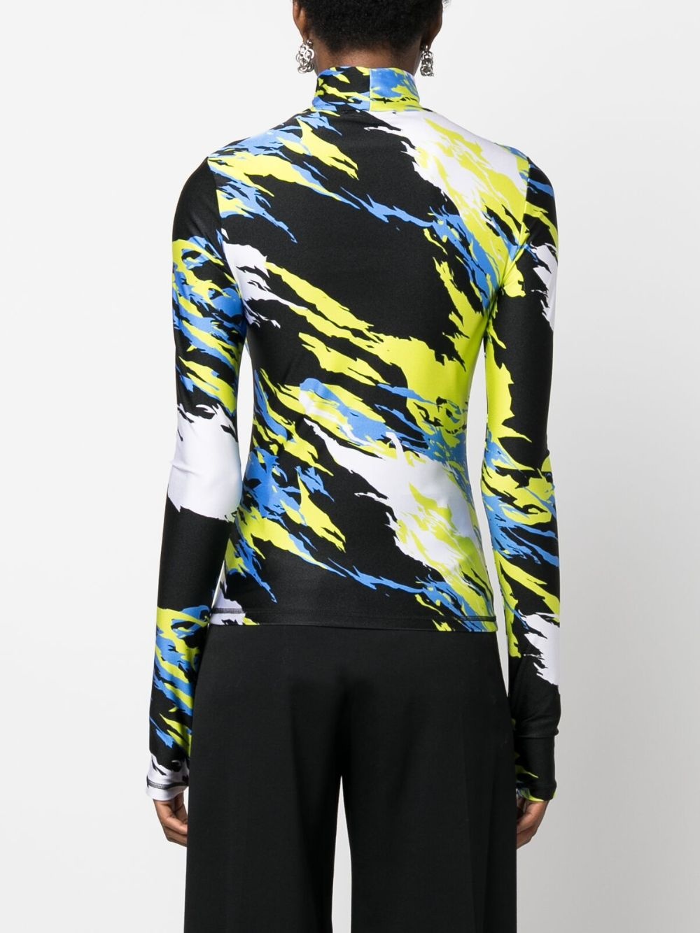 abstract-print high-neck top - 4