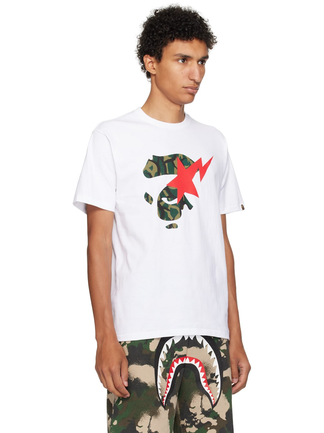 White Trial Camo Ape Face STA T-shirt - 2
