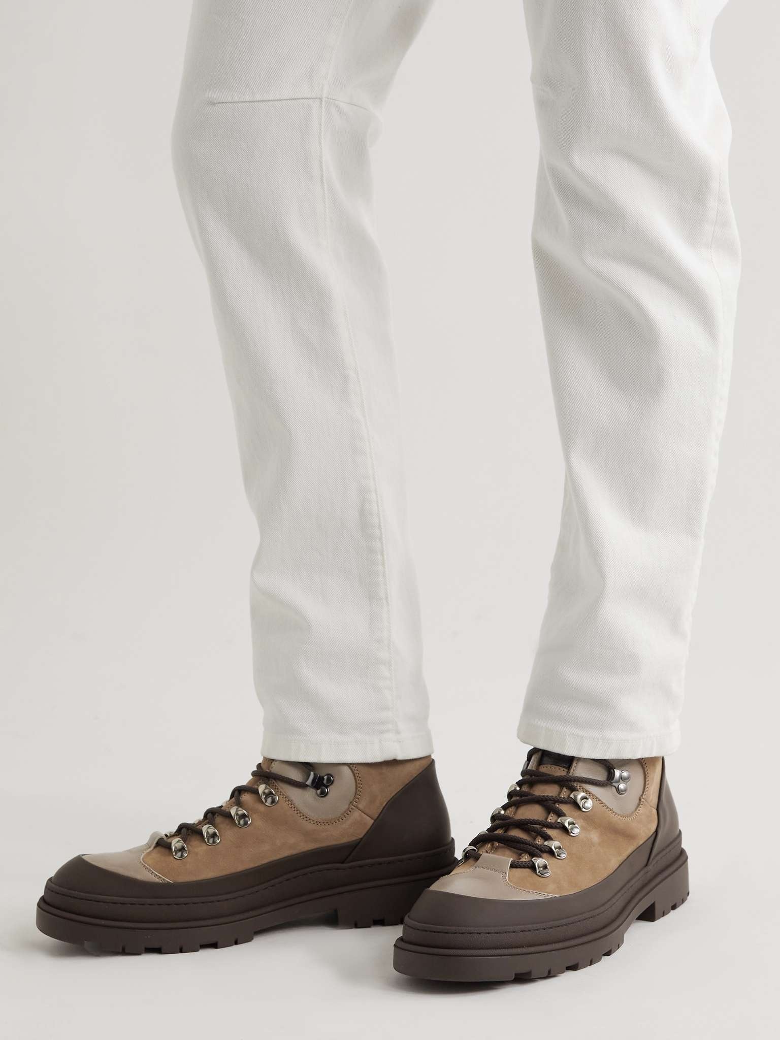 Rubber-Trimmed Nubuck and Leather Boots - 3
