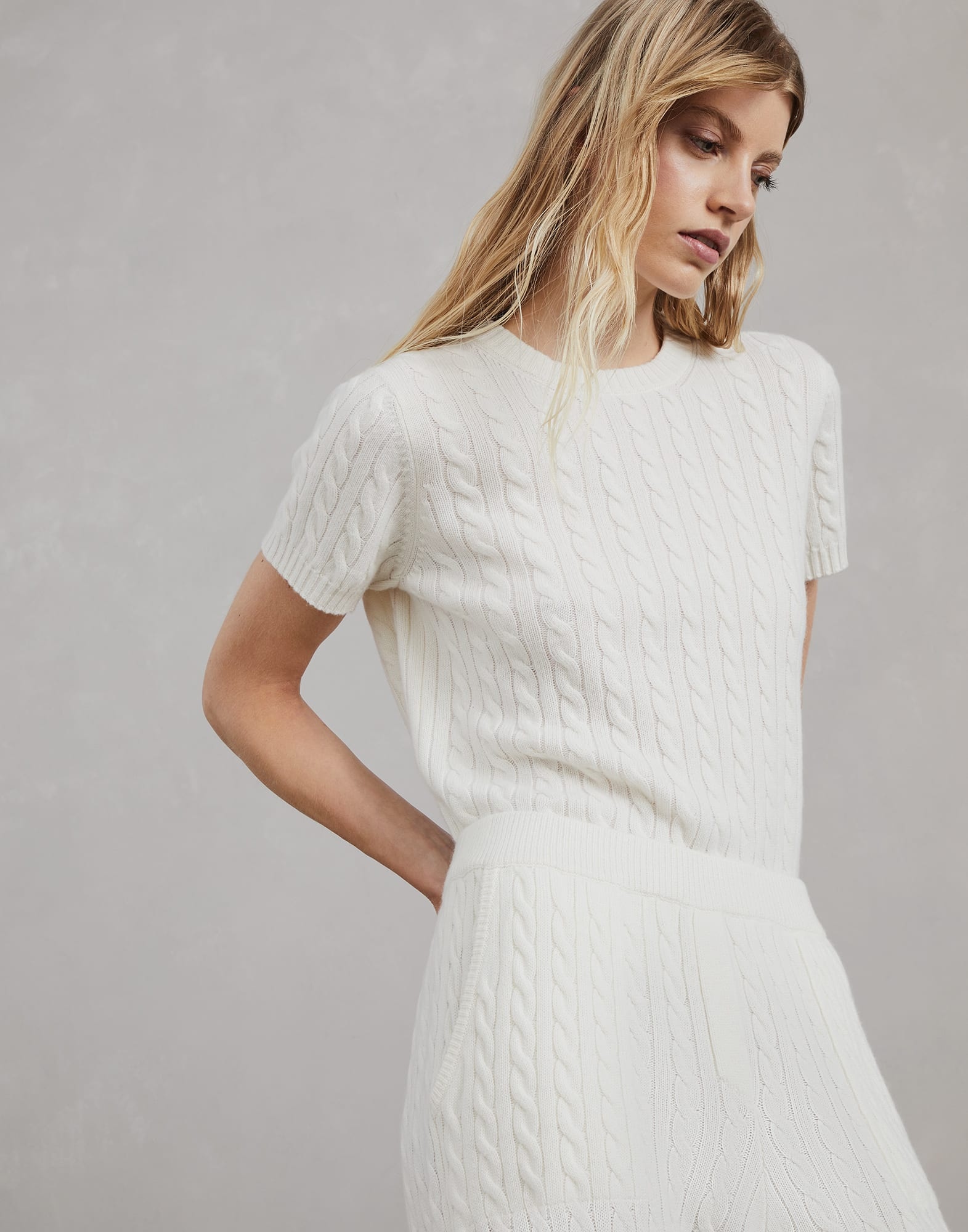 Cashmere cable knit trousers - 3