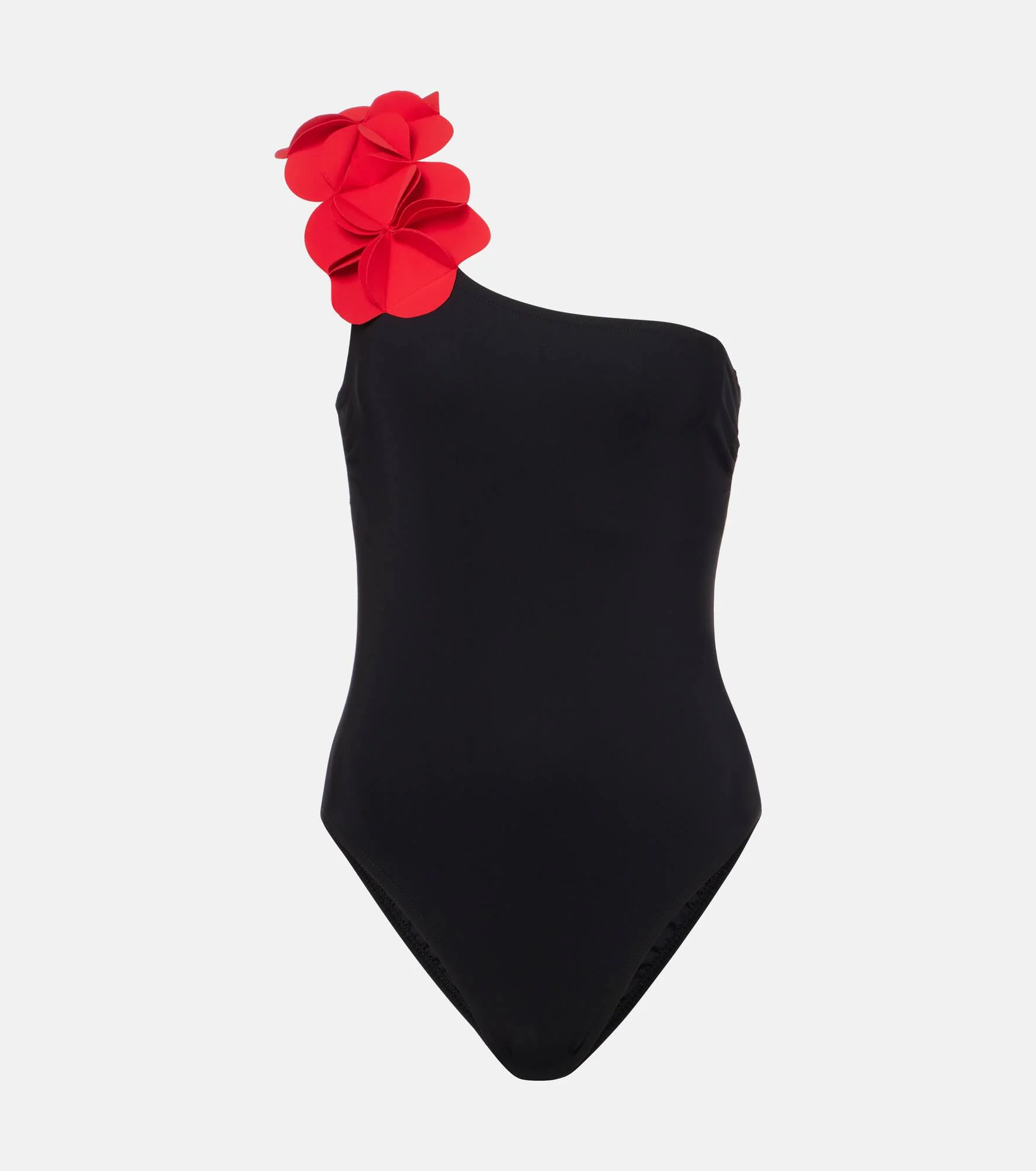 Tess floral-appliqué one-shoulder swimsuit - 1