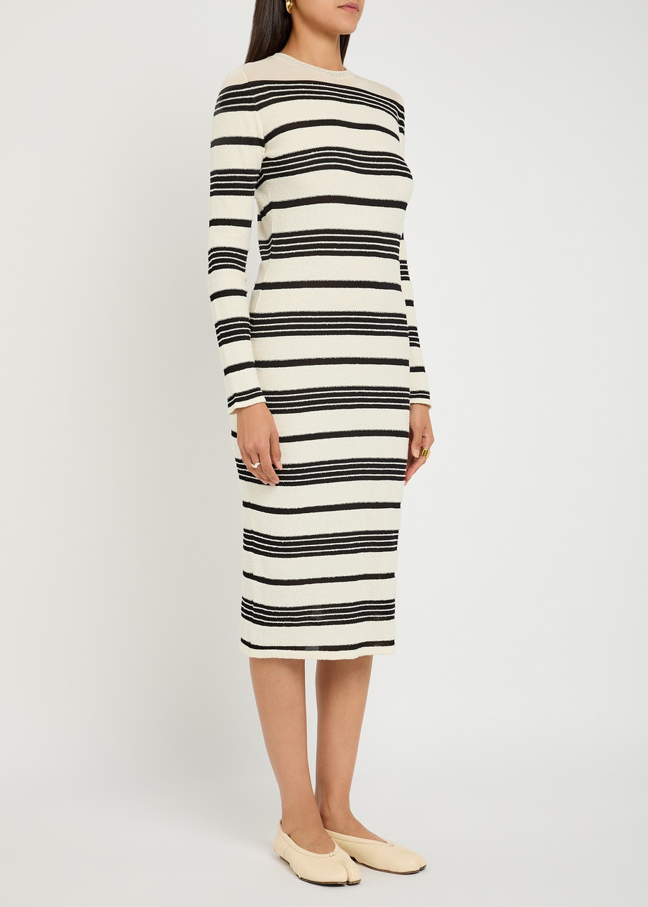 Moncler Striped Bouclé Midi Dress - 2