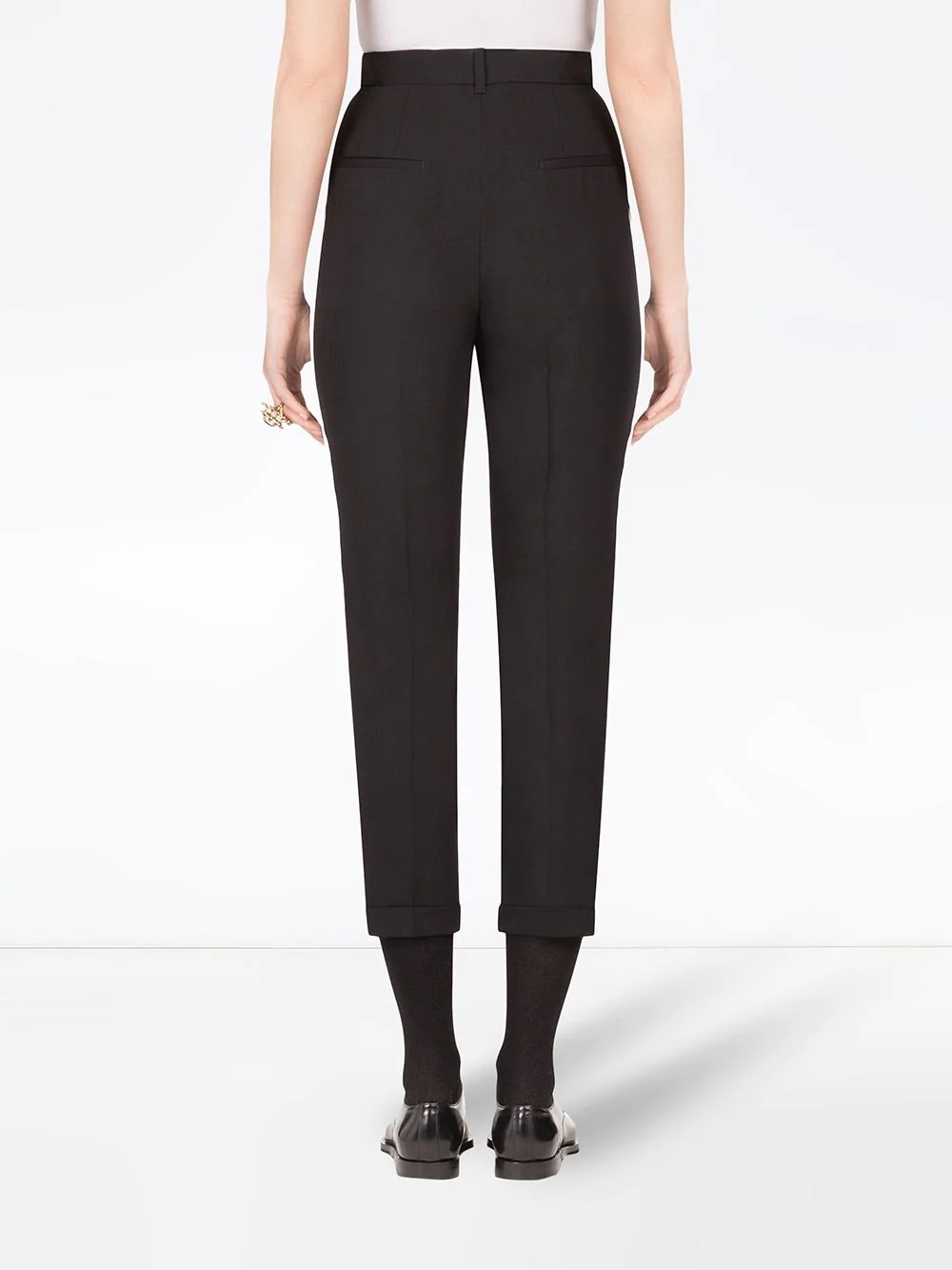 high-waisted cropped trousers - 4