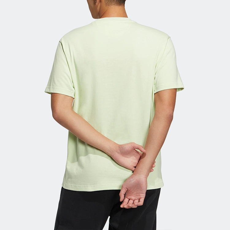 adidas neo Solid Color Round Neck Sports Short Sleeve Light Green T-Shirt HS6816 - 3