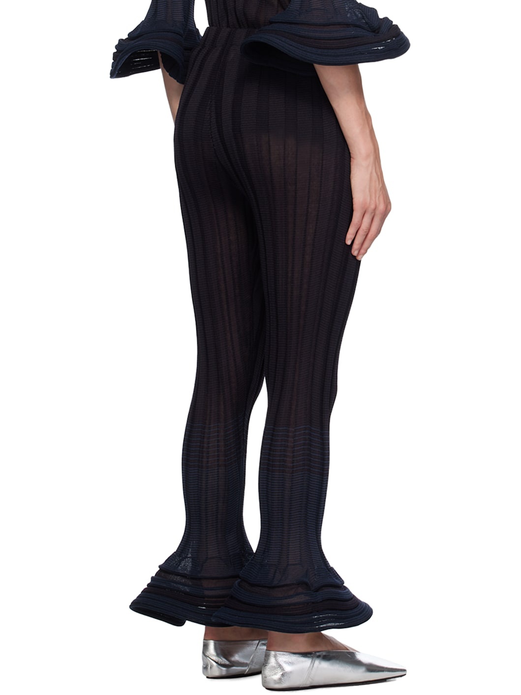 Black & Navy Asagao Trousers - 3