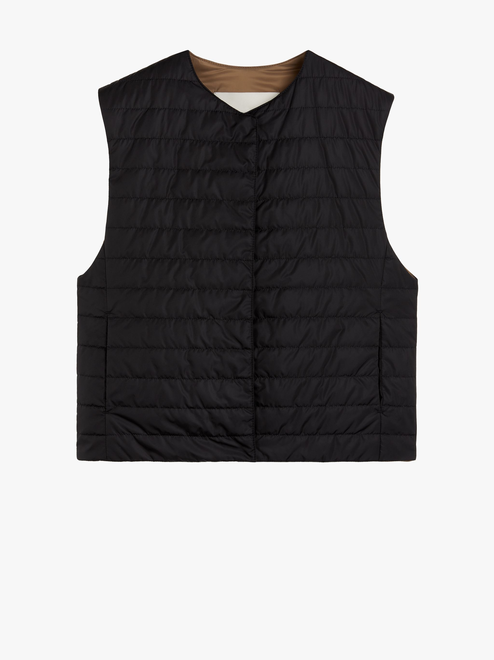 ISABEL BLACK NYLON LINER VEST | LQV-007 - 1