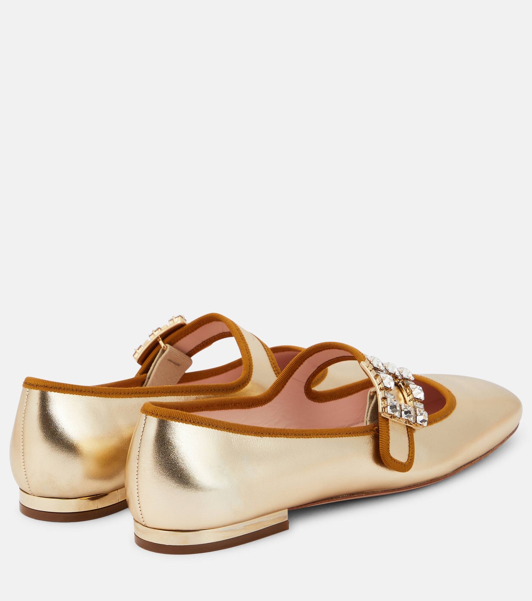 Très Vivier metallic leather ballet flats - 3