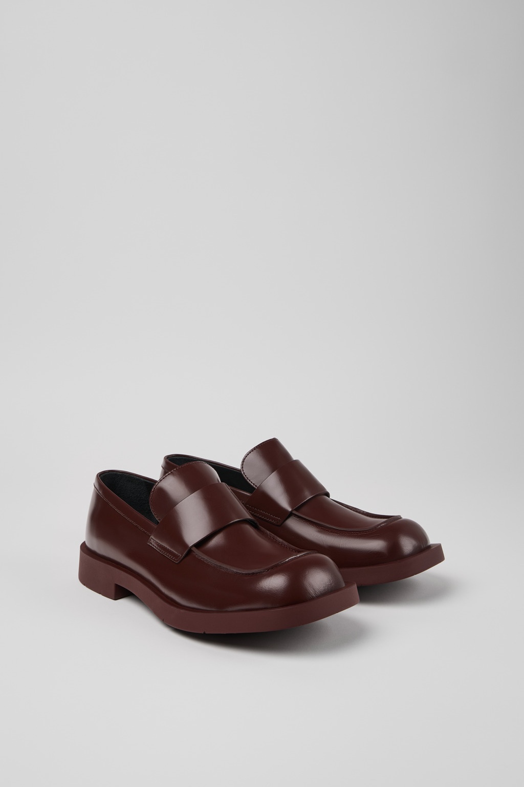 Burgundy Leather Loafers - 2