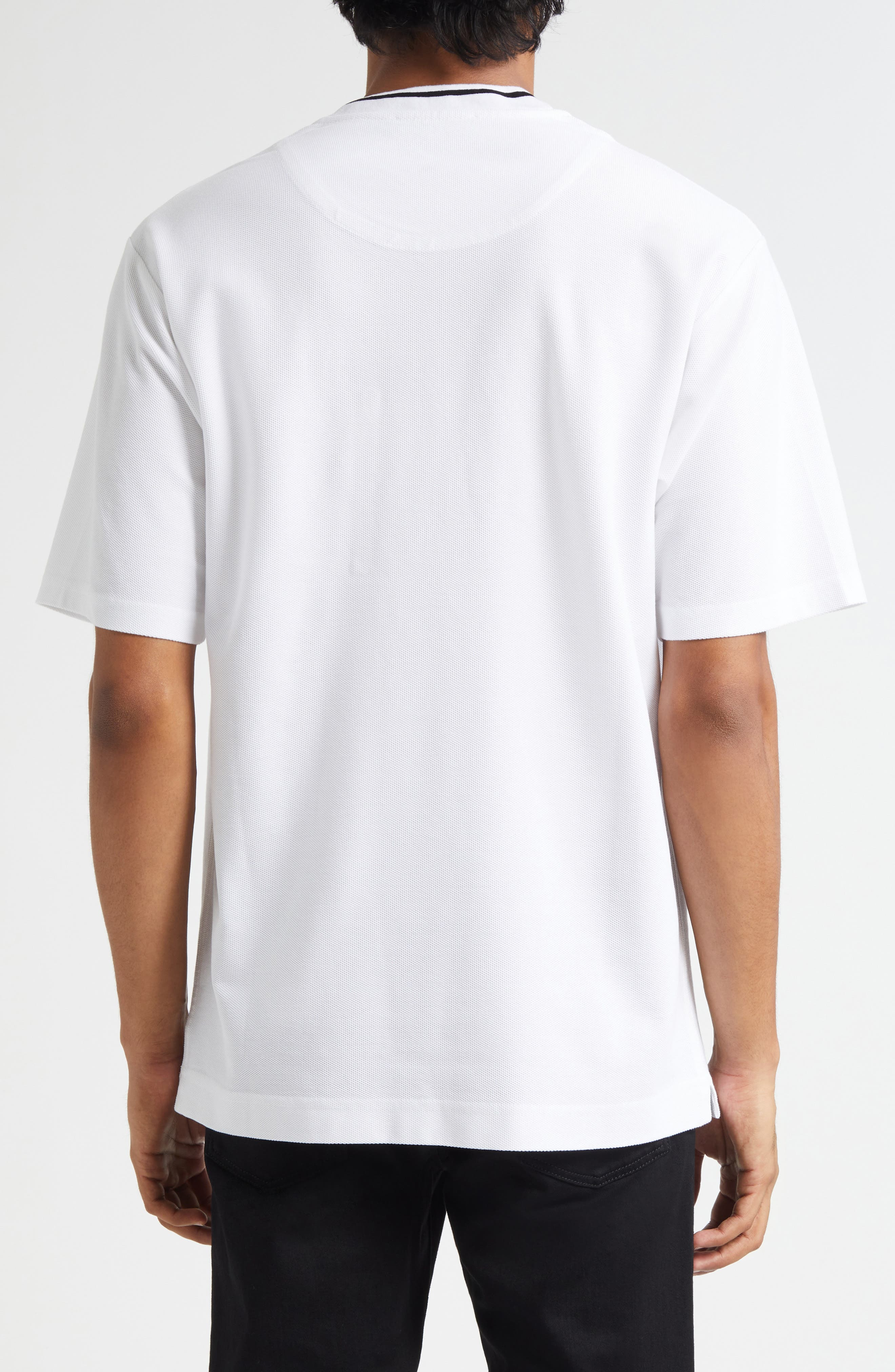 Dolce&Gabbana Logo Embroidered Cotton Piqué T-Shirt in W0800 Bianco Ottico at Nordstrom - 2