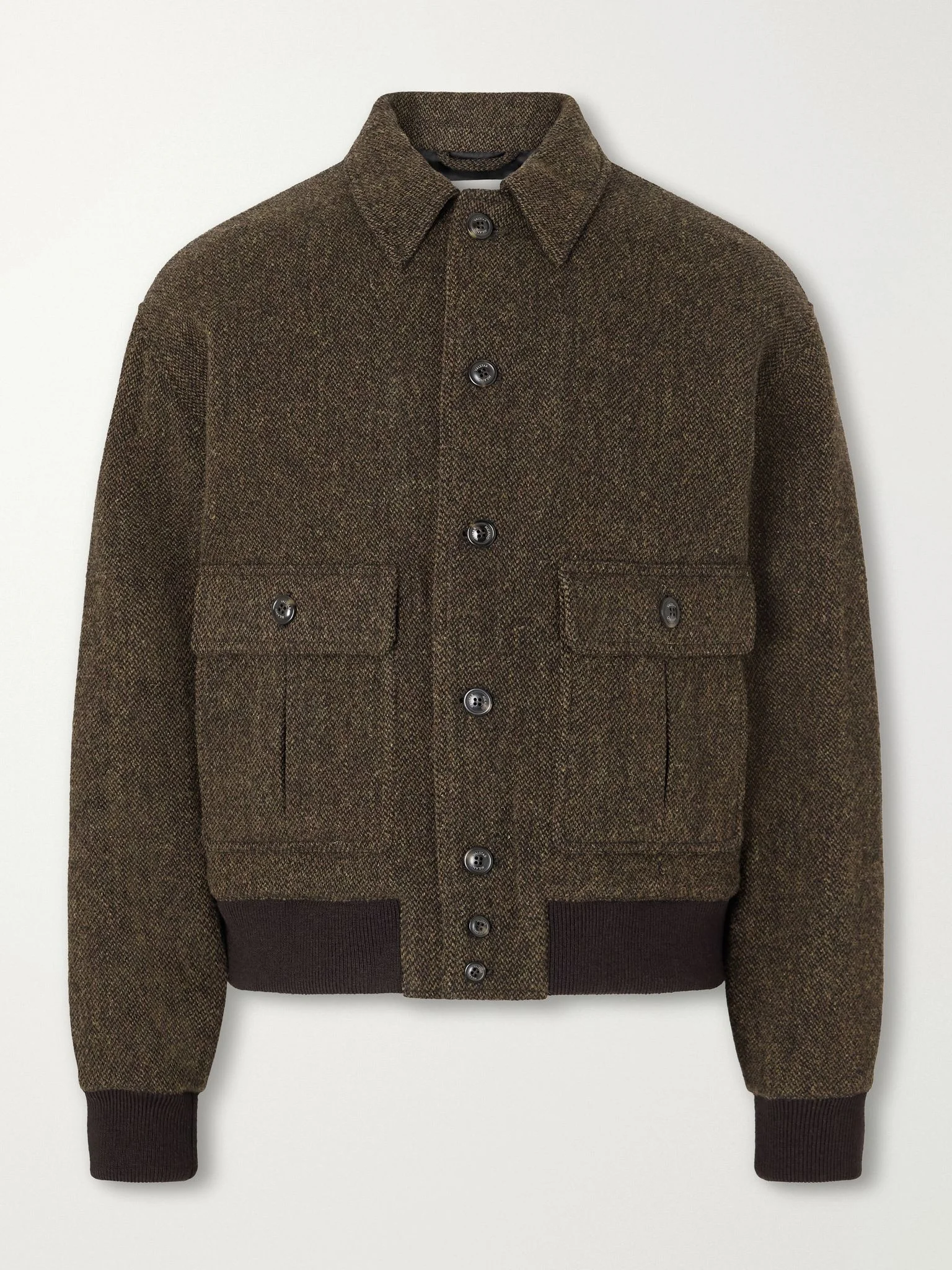 Colin Virgin Wool Bomber Jacket Brown - 1