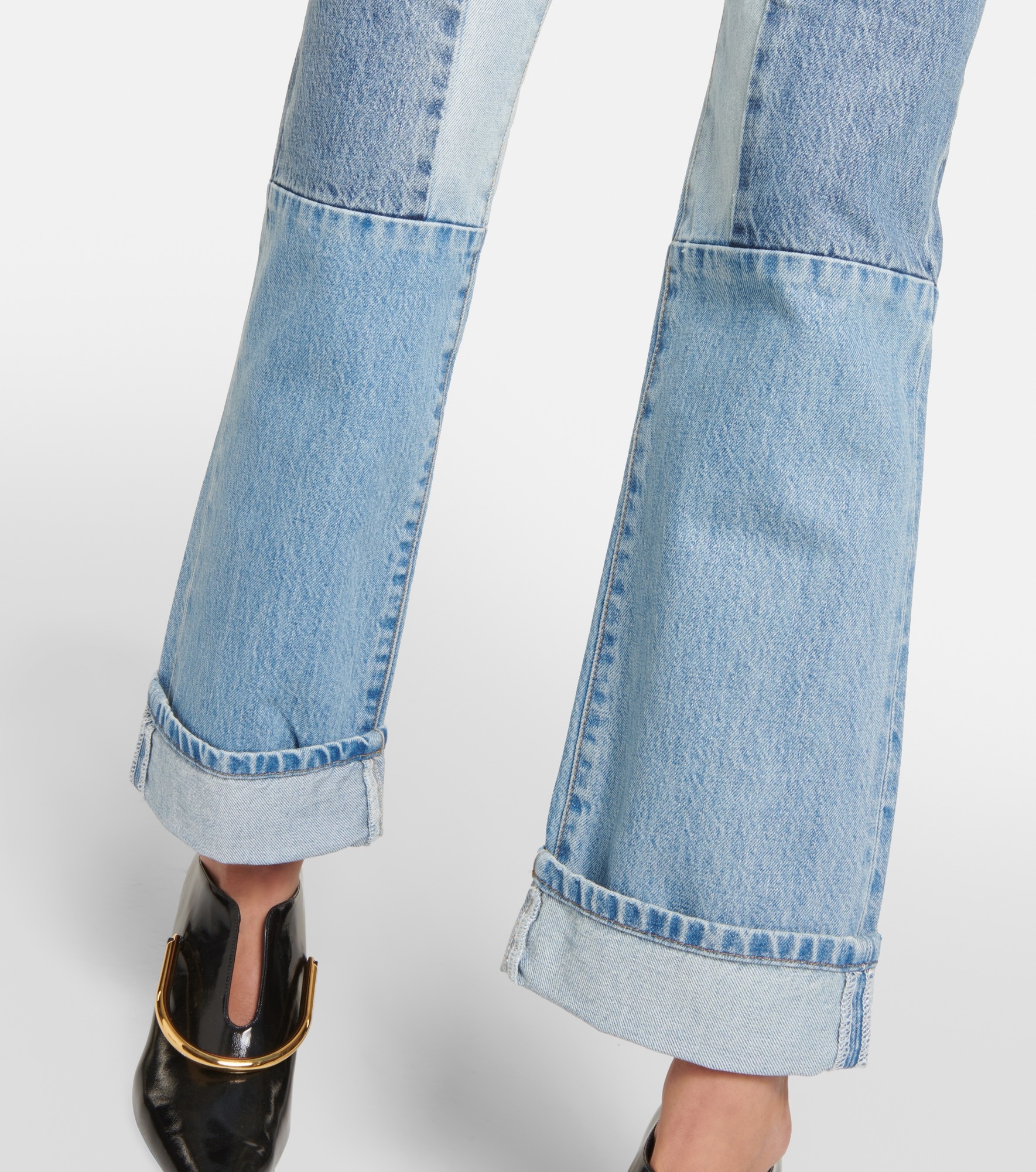 Paneled high-rise straight jeans - 5
