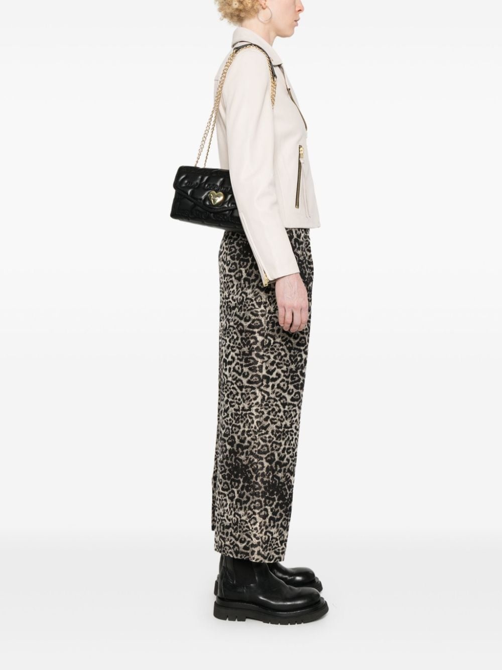 logo-paque leather shoulder bag - 2