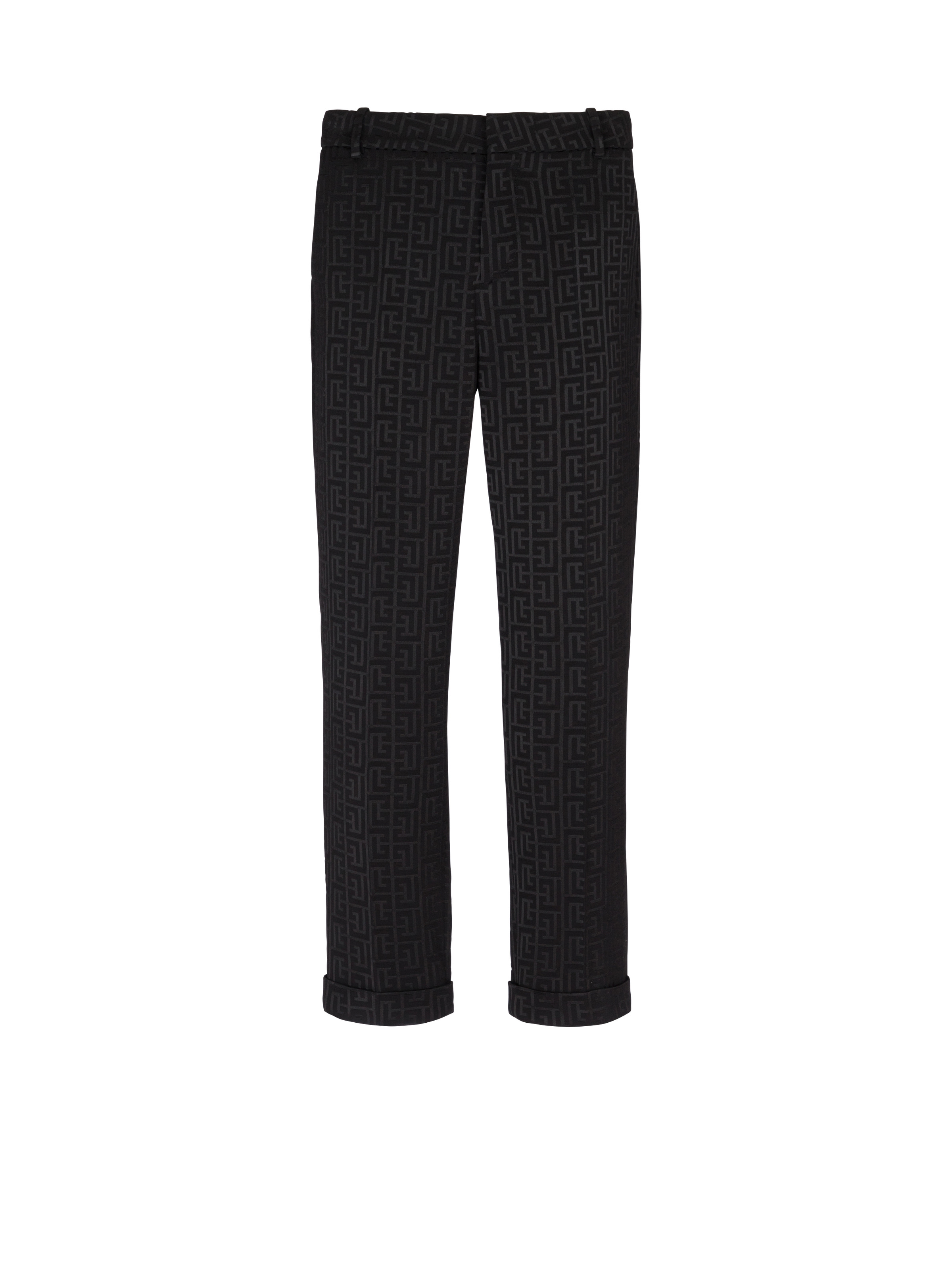 Monogrammed jacquard suit trousers - 1