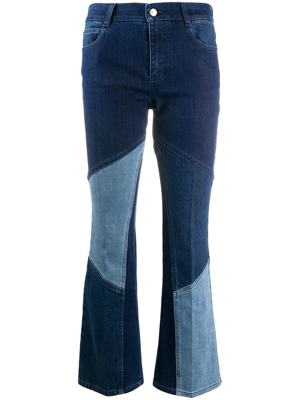 contrast-panel kick-flare jeans - 1